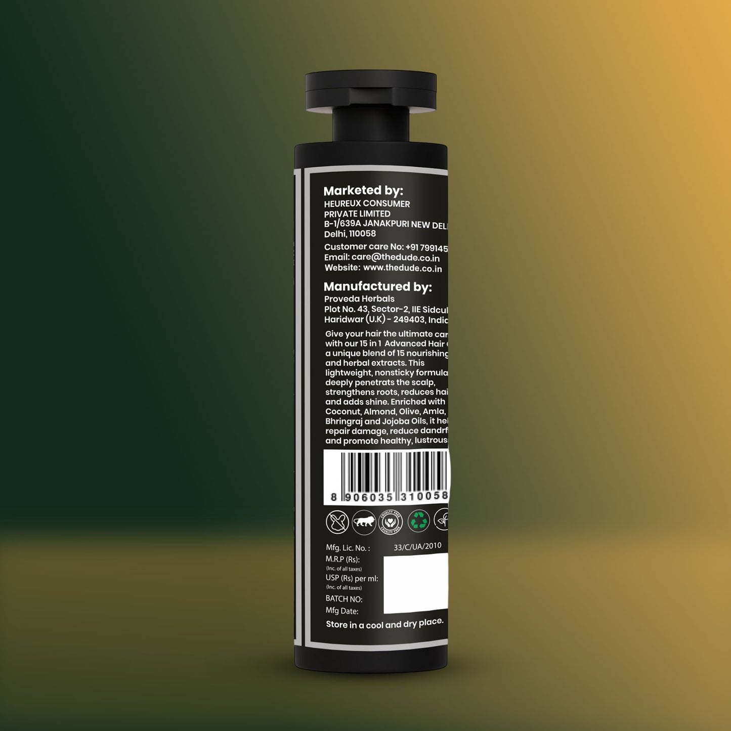 THE DUDE 15-in-1 Advanced Hair Oil 200ml – Nourishing, Strengthening & Anti-Hair Fall Oil for All Hair Types