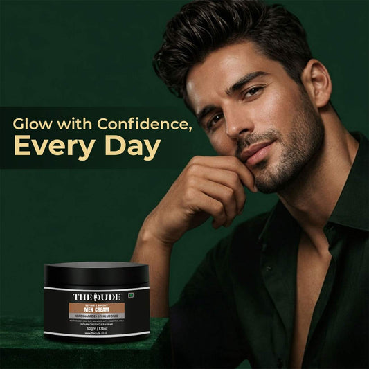 THE DUDE Face Cream for Men | Niacinamide + Hyaluronic Acid | Skin Repair & Brightening – 50 gm