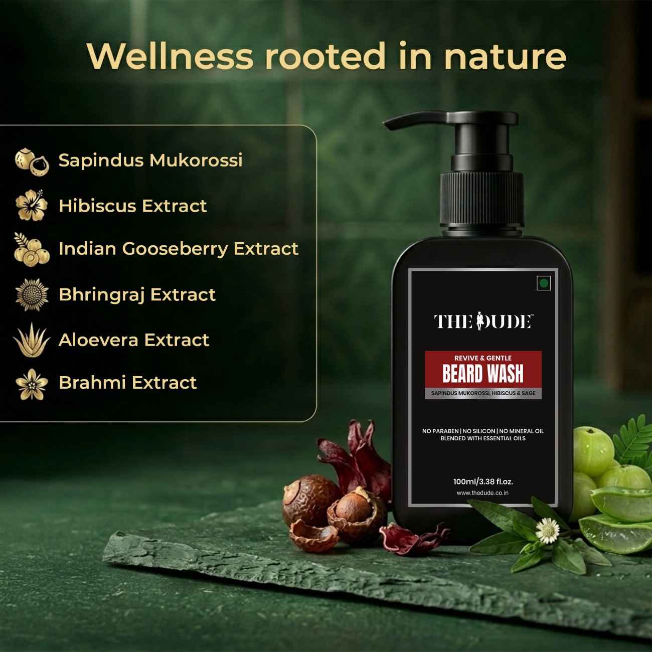 THE DUDE Beard Growth Grooming Combo for Men | Complete Beard Care Kit | Growth Cleanse & Style | For Thick Healthy Beard