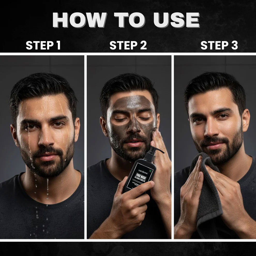 THE DUDE Deep Cleansing Activated Charcoal Face Wash for Men - 100 ml | Deep Cleansing Formula with Black Tea & Sage | Daily Use Face Cleanser