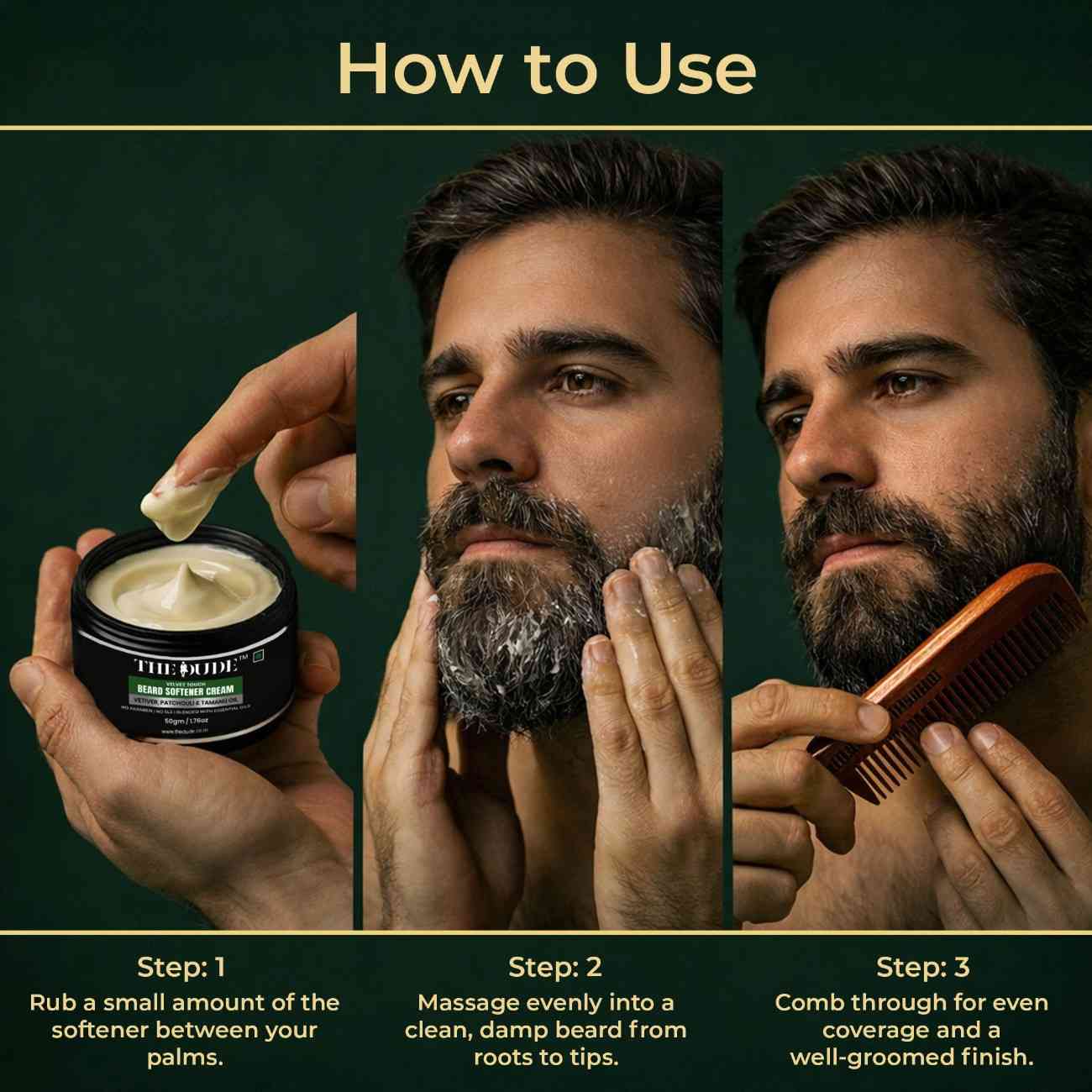 THE DUDE Beard Softner Cream | Velvet Touch Smooth & Soft Beard Care Cream for Men - 50 gm