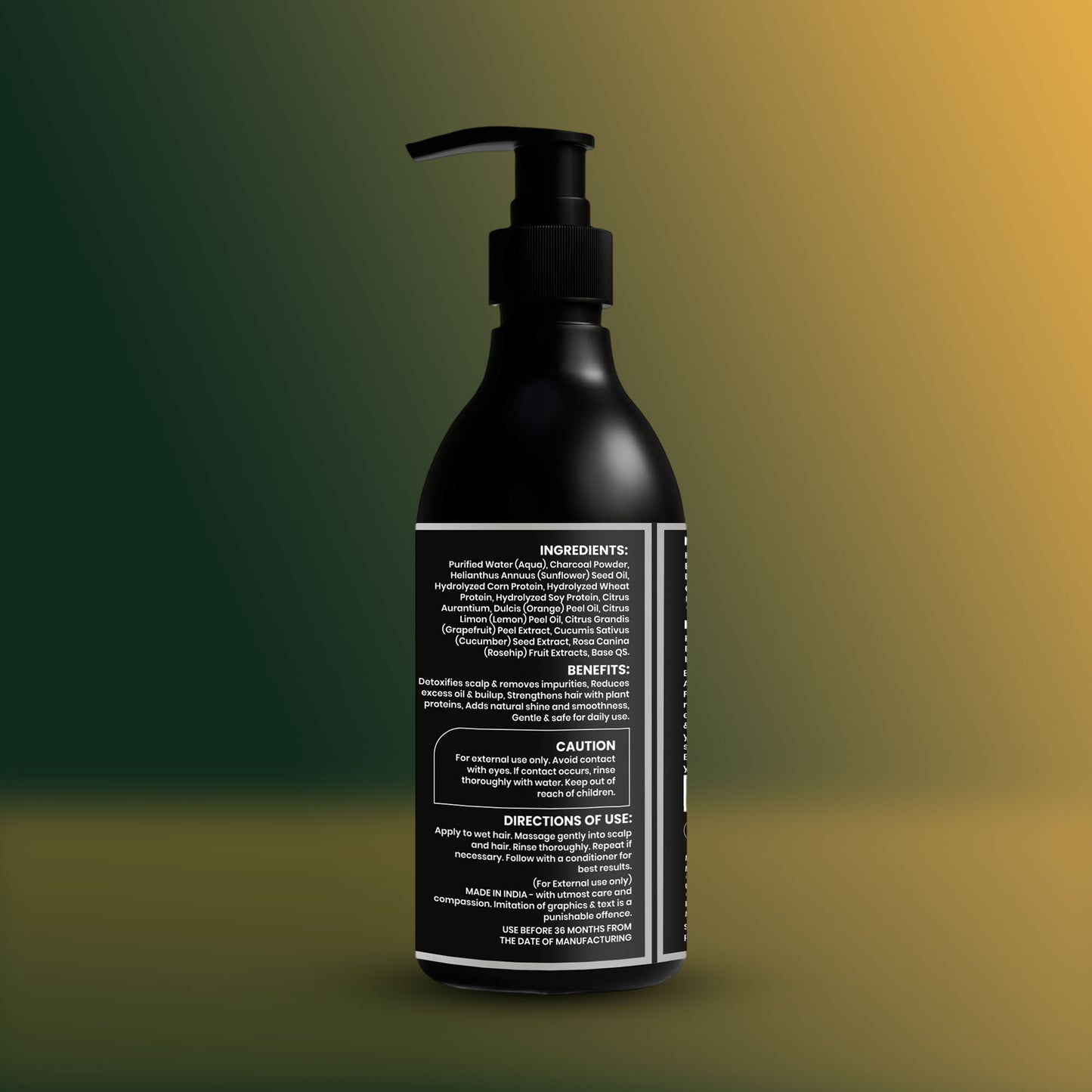 THE DUDE Activated Charcoal Detox Hair Shampoo – Deep Cleanse & Oil Control | 200 ml