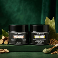 THE DUDE Detox Glow Skin Care Combo | Clean & Detox Face Mask + Ultra Glow Hydrate Exfoliating Face Scrub