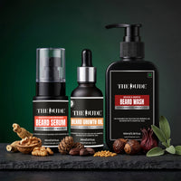 THE DUDE Beard Growth Grooming Combo for Men | Complete Beard Care Kit | Growth Cleanse & Style | For Thick Healthy Beard