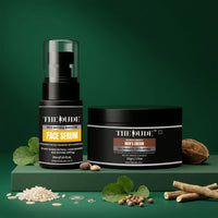 THE DUDE Advanced Bright & Repair Skincare Combo | Men Cream + Rice Water & Bakuchi Face Serum for Hydration, Glow & Skin Repair