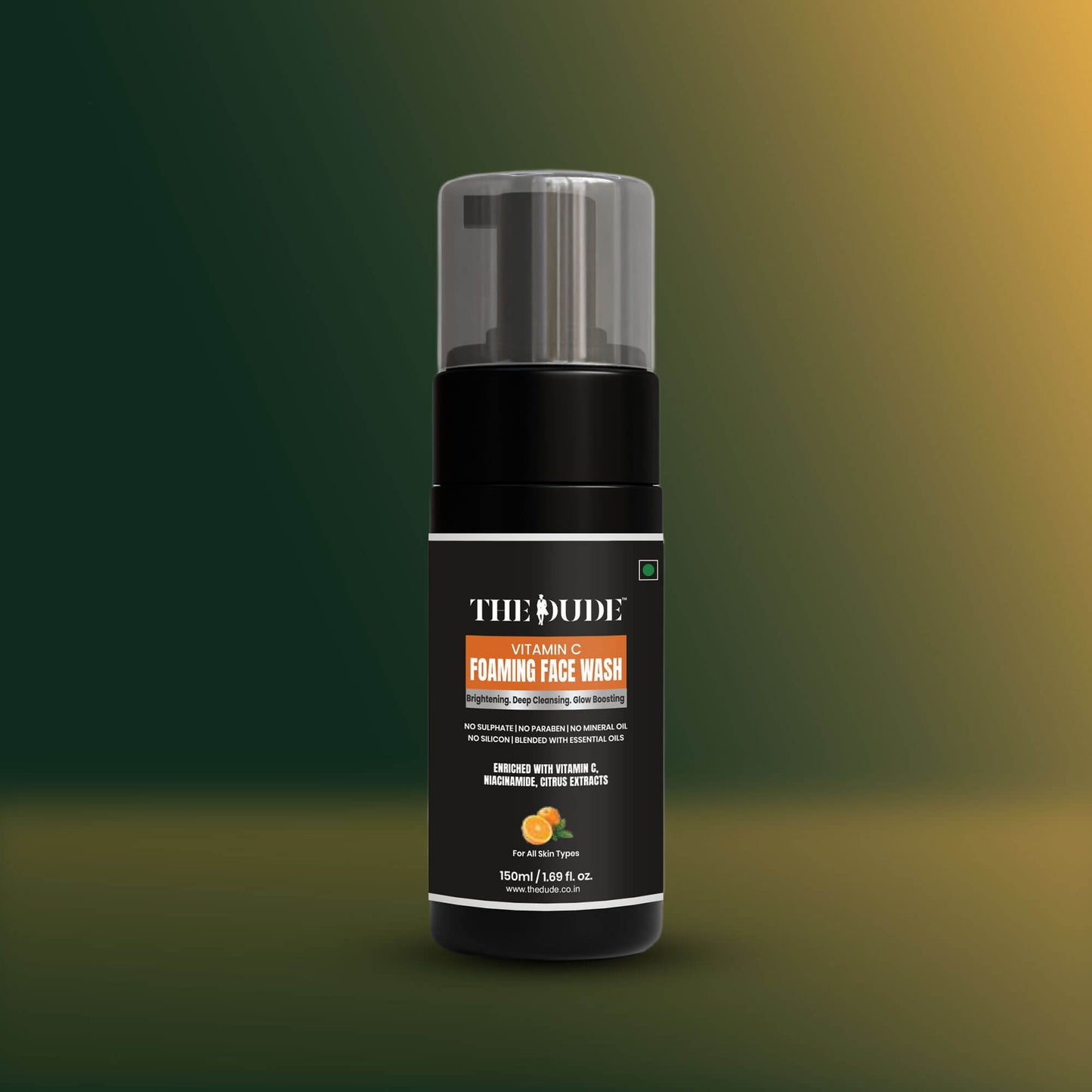 THE DUDE Vitamin C Foaming Face Wash 150 ml | Glow Boosting & Deep Cleansing Face Cleanser
