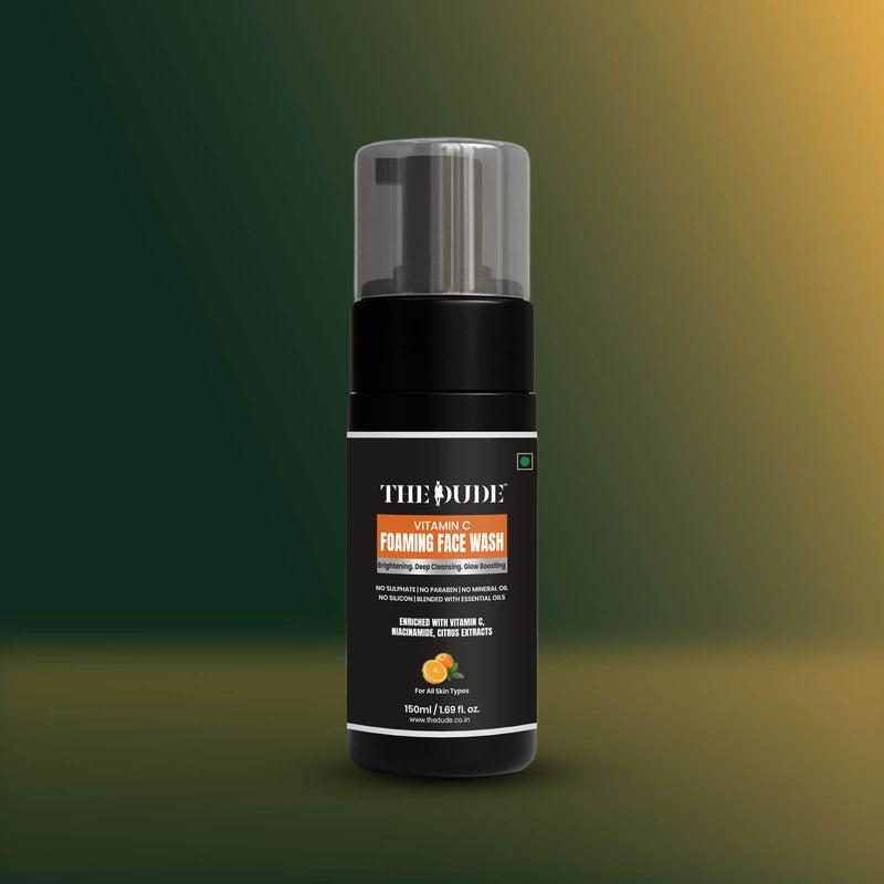 THE DUDE Vitamin C Foaming Face Wash 150 ml | Glow Boosting & Deep Cleansing Face Cleanser