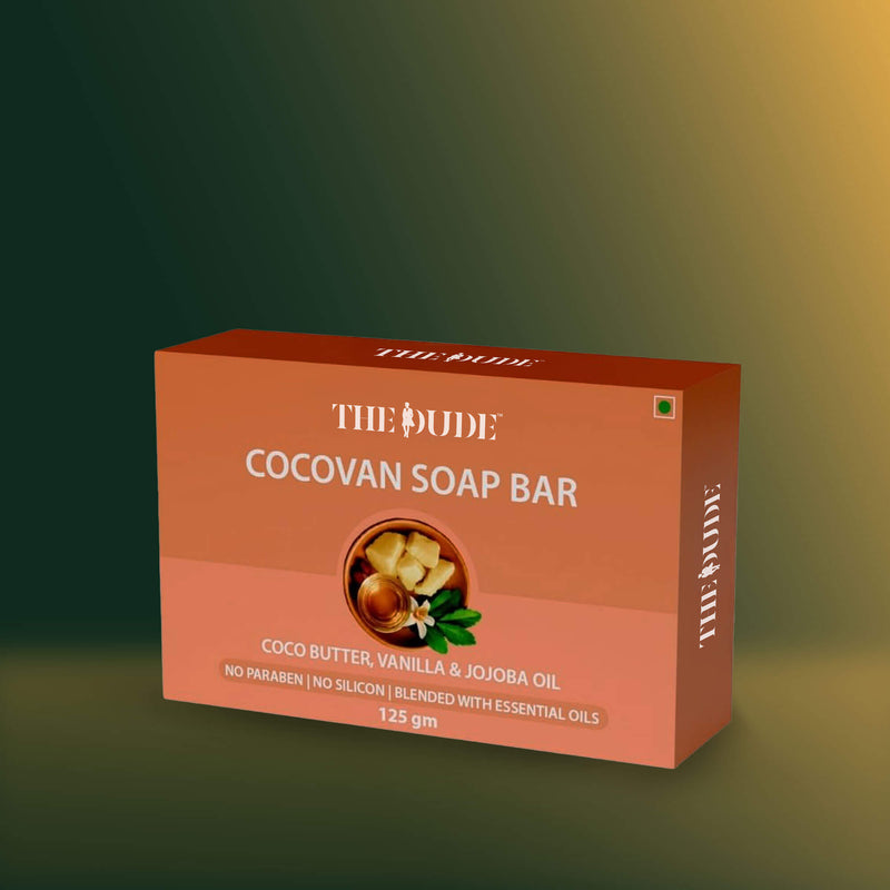 THE DUDE Cocoa Butter, Vanilla & Jojoba Oil Nourishing Cocovan Blended with Essential Oils Bath Soap Bar - 125 gm