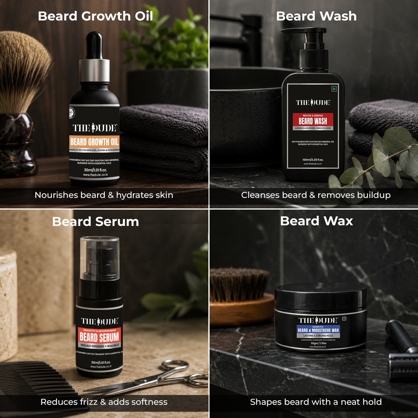 The Complete Beard Care Kit — Grow, Clean, Nourish & Style