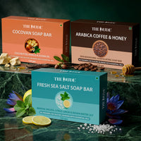 THE DUDE Men’s Grooming Soap Bar Set | Cocovan, Fresh Sea Salt & Skin Nourishing & Exfoliating Soap Bar - 125gm (Pack of 3)