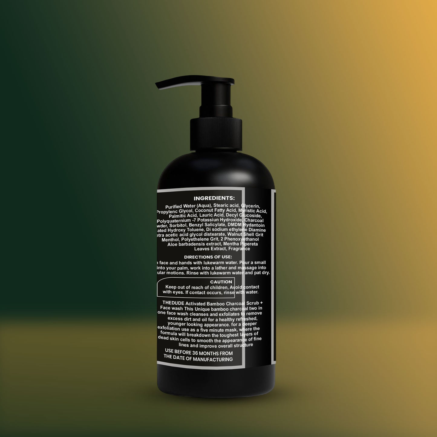 THE DUDE Activated Bamboo Charcoal Scrub + Face Wash 150 ml