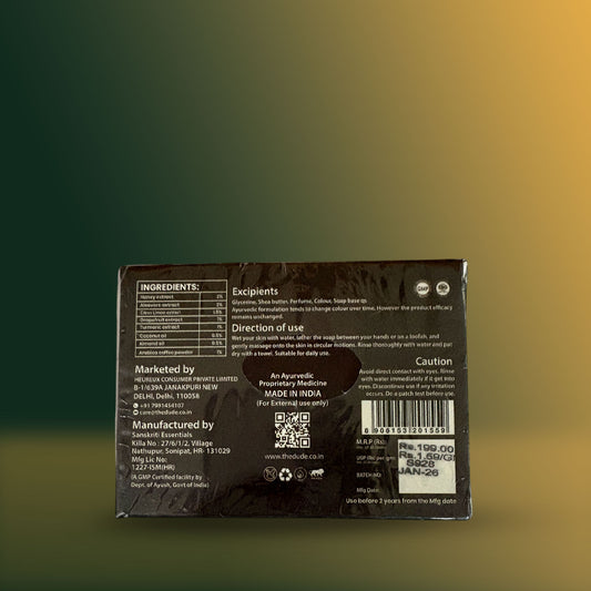 The Dude Skin Nourishing & Exfoliating Soap Bar with Arabica Coffee, Honey & Citrus Limon- 125g