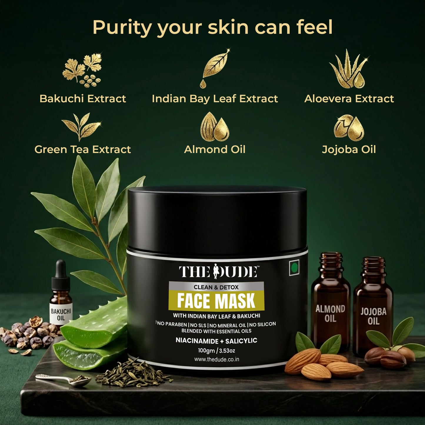 THE DUDE Deep Cleansing Activated Charcoal Face Wash for Men - 100 ml | Deep Cleansing Formula with Black Tea & Sage | Daily Use Face Cleanser
