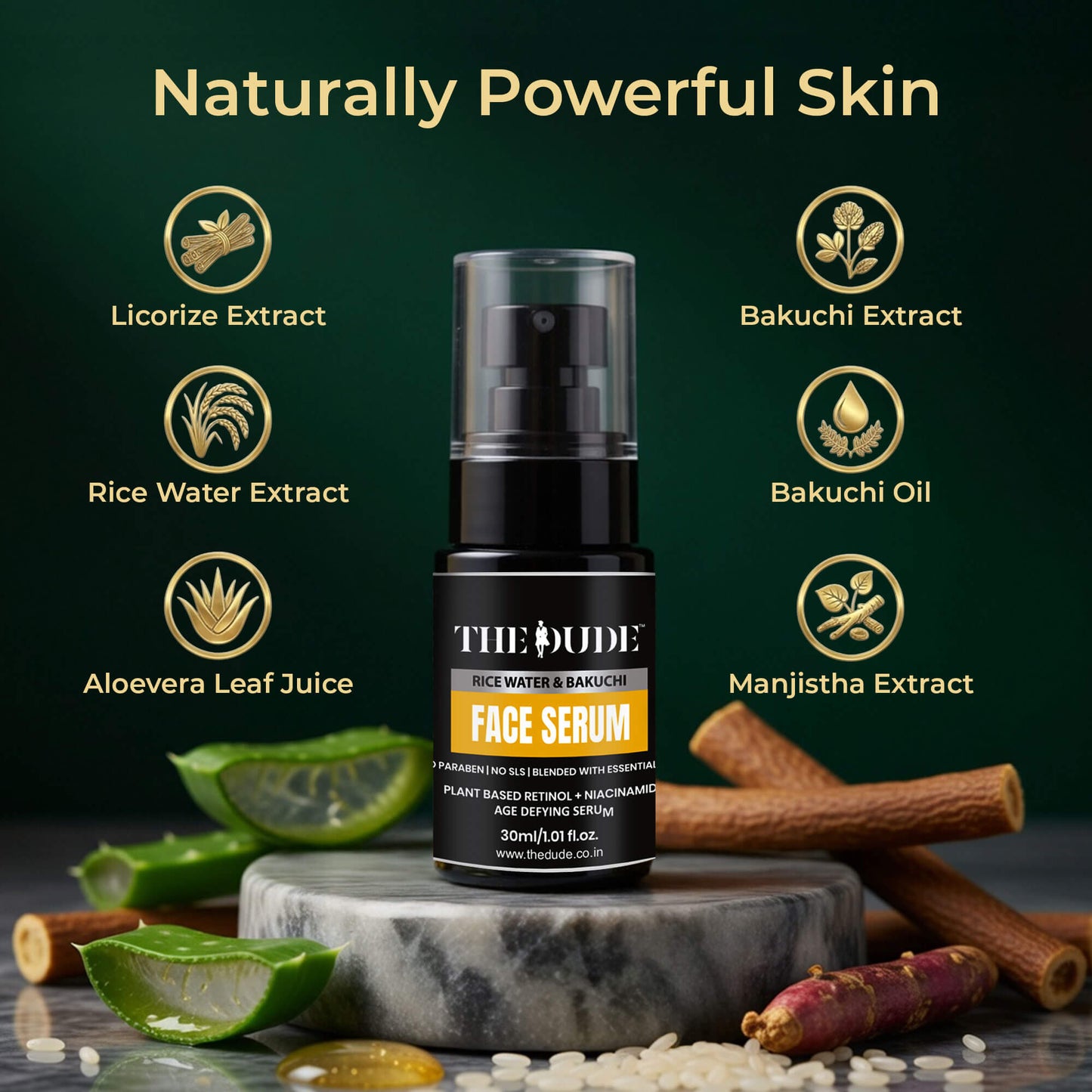 THE DUDE Advanced Bright & Repair Skincare Combo | Men Cream + Rice Water & Bakuchi Face Serum for Hydration, Glow & Skin Repair