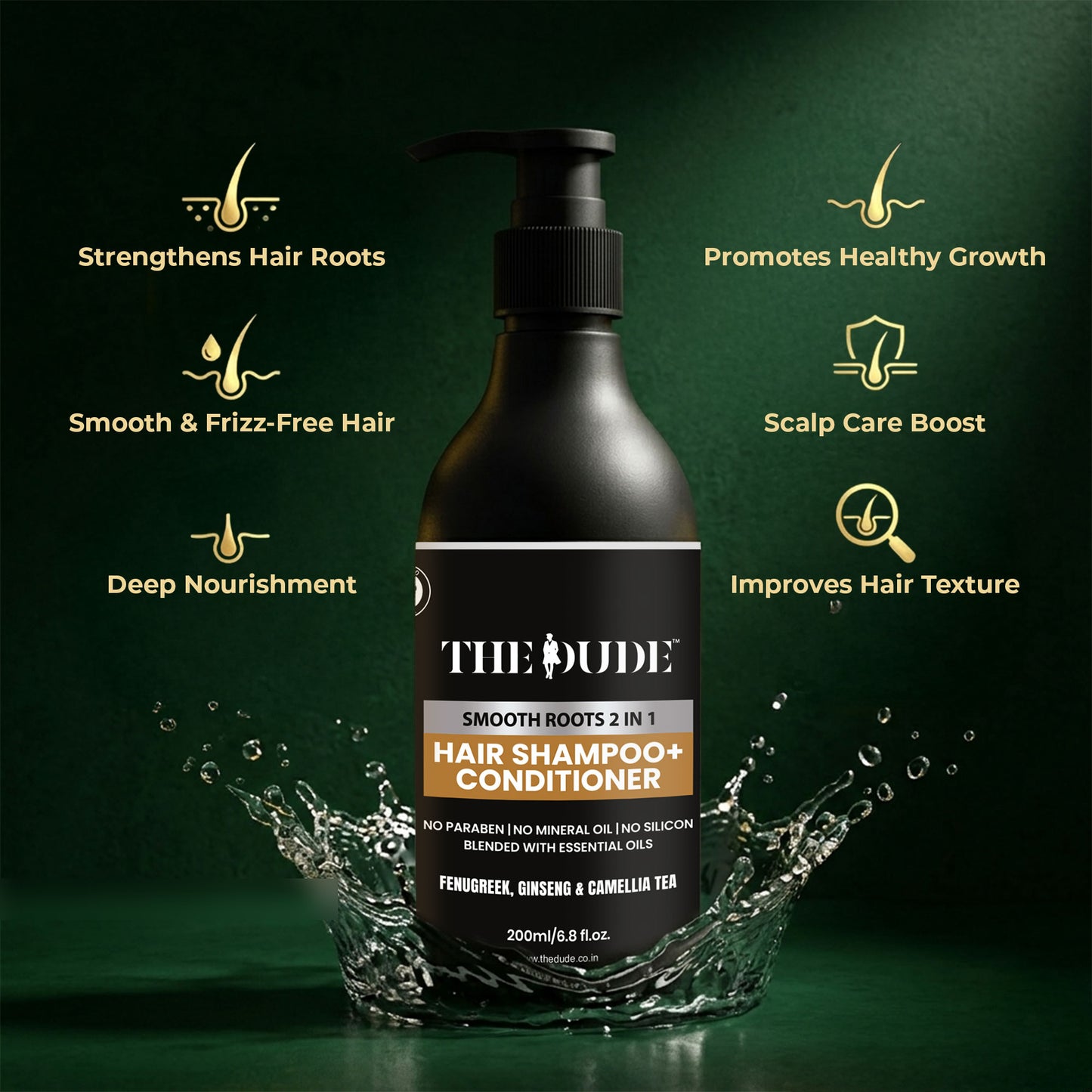 THE DUDE Complete Hair Care Ritual Kit for Men | Hair Fall Control Range | Nourishes Scalp Strengthens Roots | Healthy Hair Regimen